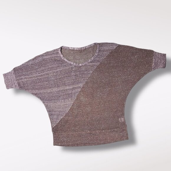 Metallic Open Knit Tunic Sweater M/L Made In USA - Picture 9 of 9